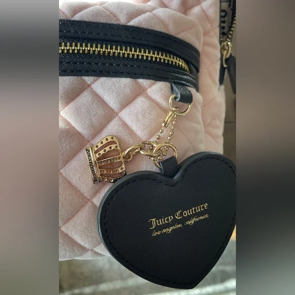 Juicy Couture 💅✨ Soft Pink Royal Moment Velour Velvet Backpack Bag Handbag NWT - Picture 7 of 9
